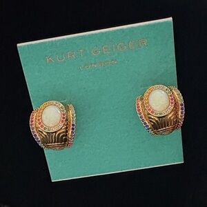 Kurt Geiger Opal Gold-Tone Multicolor Crystal Hoop Earrings